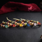 Buddha Stones Tibetan Five Directions Gods Of Wealth Buddha Eye Blessing Bracelet