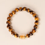 Buddha Stones Tiger Eye Citrine Bead Strength Bracelet
