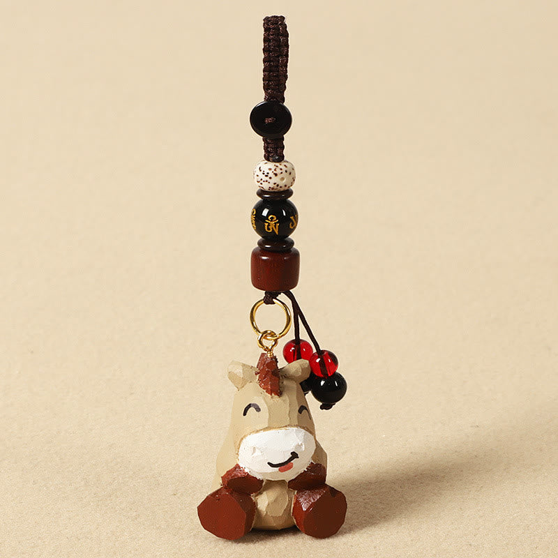 FREE Today: Wisdom and Peace Chinese Zodiac Linden Wood Engraved Plum Blossom Peace Safe Om Mani Padme Hum Key Chain