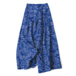 Buddha Stones Cotton Linen Cloud Pattern Women's Elastic Waist Wide Leg Pants With Pockets