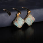 Buddha Stones Song Brocade Handcrafted Silk Art Floral Harmony Drop Earrings