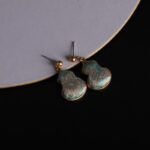 Buddha Stones Song Brocade Gourd Shaped Floral Blessing Handcrafted Drop Earrings