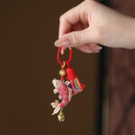 Buddha Stones Song Brocade Koi Fish Prosperity Keychain