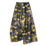 Buddha Stones Cotton Linen Butterfly Pattern Women's Elastic Waist Wide Leg Pants With Pockets