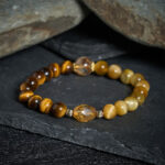 Buddha Stones Natural Tiger Eye Faceted Citrine Bead Courage Bracelet