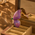 Buddha Stones Song Brocade Purple Butterfly Transformation Handmade Harmony New Chinese Brooch