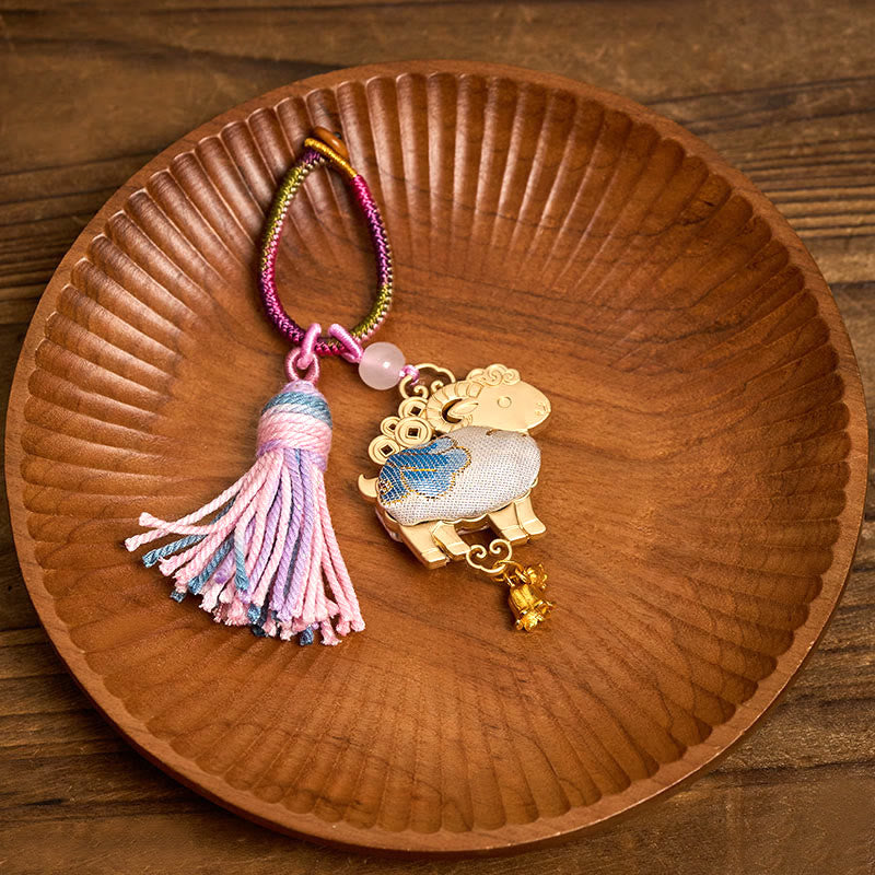 FREE Today: Healing and Luck Song Brocade Handmade Chinese Zodiac Tassel Keychain