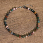 Buddha Stones Natural Indian Agate Bead Calm Necklace