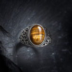 Buddha Stones Tiger Eye Copper Strength Adjustable Ring