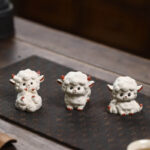 Buddha Stones Purple Clay Chinese Zodiac Cute Sheep Luck Tea Pet Decor