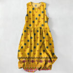 Buddha Stones Summer Casual Boho Floral Geometric Pattern Women's Summer Sleeveless Midi Dress With Pockets