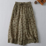 Buddha Stones Summer Casual Vintage Drawstring Polka Dot Women's Cropped Pants With Pockets