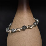 Buddha Stones Natural Hematite Titanium Steel Powerful Chain Bracelet