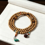 Buddha Stones Star Moon Bodhi Seed Lotus Pod Handcrafted Wisdom Round 108 Bead Mala