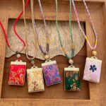 Buddha Stones Song Brocade Floral Pattern Harmony Braided Rectangle Necklace