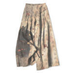 Buddha Stones Cotton Linen Calligraphy Cat Pattern Women's Elastic Waist Wide Leg Pants With Pockets