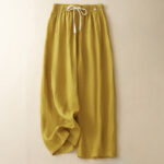 Buddha Stones Summer Casual Minimalist Drawstring Solid Ankle Pants Women's Straight Leg Pants With Pocket