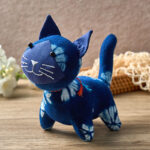Buddha Stones Handmade Tie Dye Cotton Cat Decor with Bell