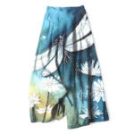 Buddha Stones Cotton Linen Dragonfly Daisy Pattern Women's Elastic Waist Wide Leg Pants With Pockets