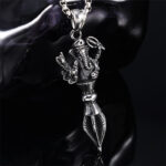 Buddha Stones Stainless Steel Ganesh Vajra Spiritual Power Pendant Necklace