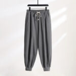 Buddha Stones Summer Casual Drawstring Elastic Waist Solid Ankle Pants Men's Tapered Pants With Pockets
