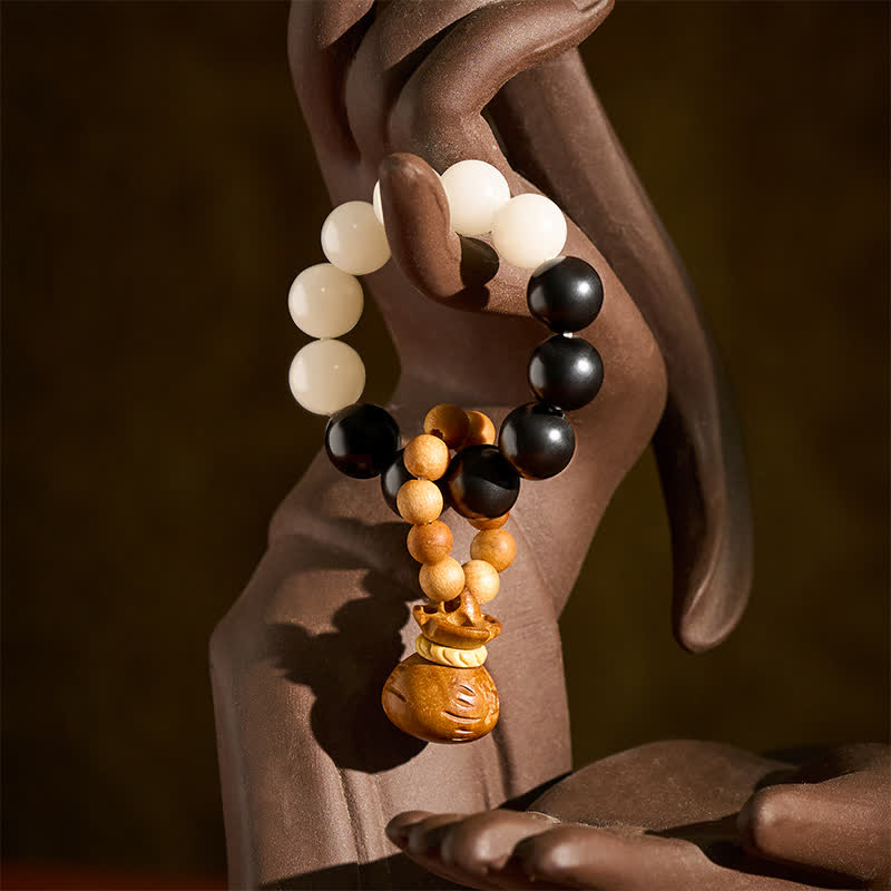 Buddha Stones White Bodhi Seed Money Bag Pendant Wealth Tactile Meditation Beads Decorations