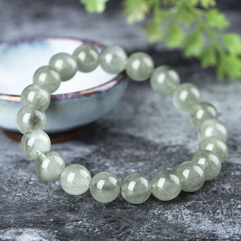 Buddha Stones Natural Green Crystal Blessing Wealth Bracelet