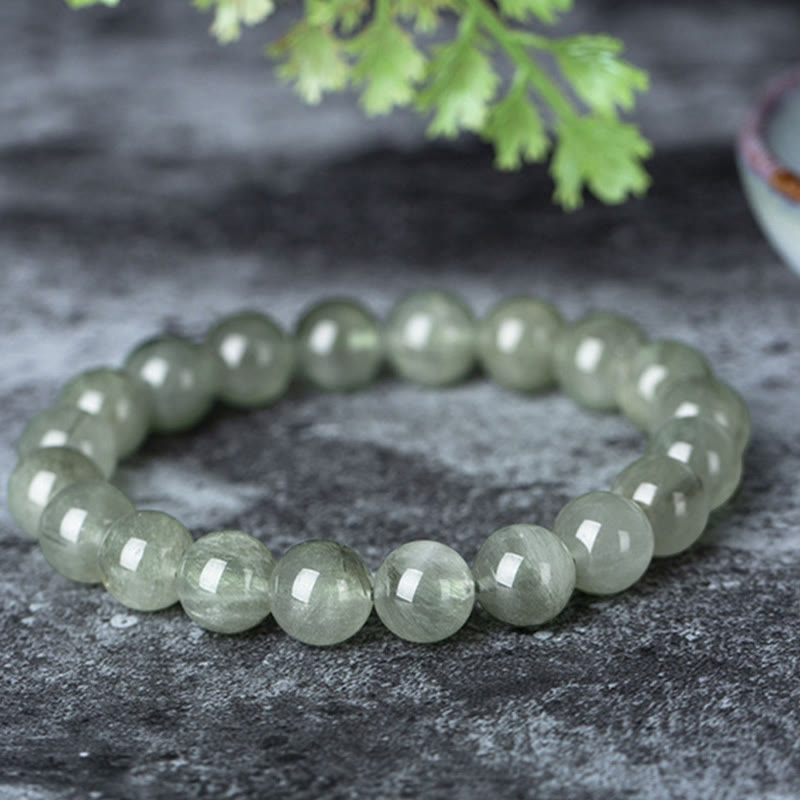 Buddha Stones Natural Green Crystal Blessing Wealth Bracelet