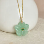 FREE Today: Positivity and Luck Natural Green Aventurine Five Petal Flower Necklace