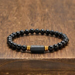FREE Today: Protection and Transformation Black Obsidian Black Tourmaline Minimalist Round Bead Bracelet
