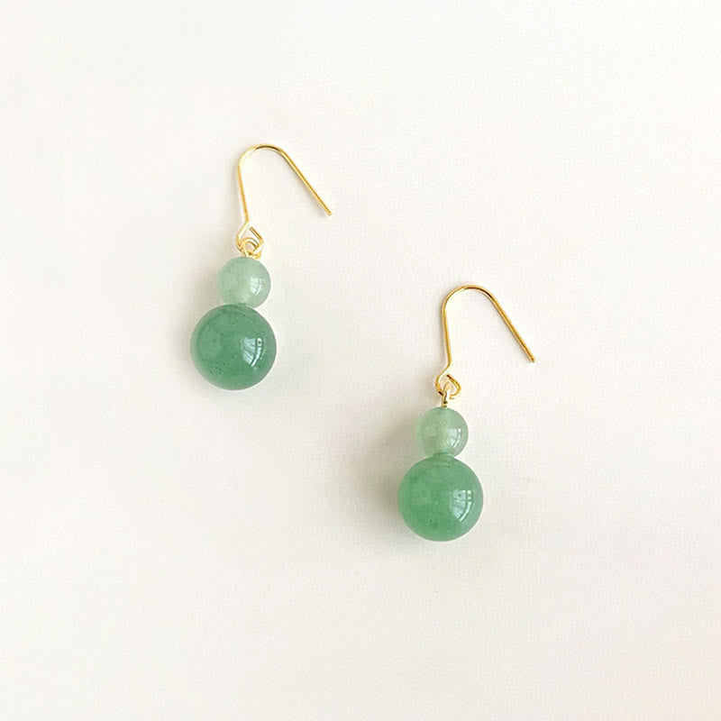 Buddha Stones Green Aventurine Luck Drop Earrings