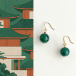 Buddha Stones Green Agate Round Support Drop Earrings