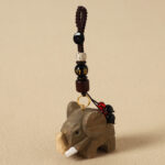 Buddha Stones Natural Wood Elephant Peace Om Mani Padme Hum Purity Keychains
