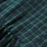 Buddha Stones Long Sleeve Plaid Simple Buttons Ruffled Design Midi Dress With Pockets