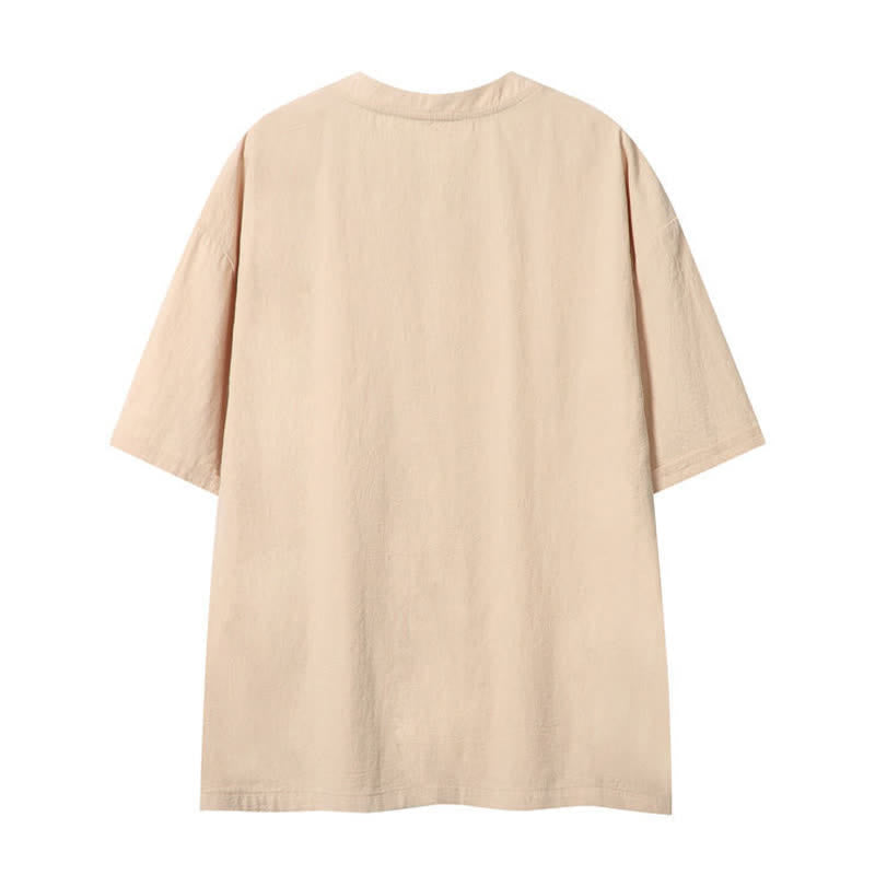 Buddha Stones Summer Casual Boho Drawstring Solid Men's Short Sleeve T-Shirts