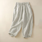 Buddha Stones Solid Color Flower Loose Drawstring Harem Pants With Pockets