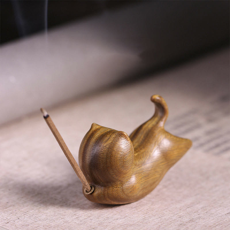 1e9fc7fa-4698-4135-8d97-c1ced4d77b7f Buddha Stones Green Sandalwood Cute Cat Pattern Soothing Stick Incense Burner Decoration - Image 1