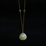 Buddha Stones Natural Hetian Jade Small Bag Pattern Prosperity String Necklace Pendant