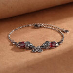 Buddha Stones Garnet Double PiXiu Copper Coin Protection Chain Bracelet (Extra 40% Off | USE CODE: FS40)