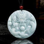 ???A Flash Sale- Buddha Stones Chinese Zodiac Dragon Jade Success Amulet String Necklace