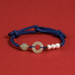 Buddha Stones Natural Hetian Jade Pearl Peace Buckle Luck Bracelet (Extra 35% Off | USE CODE: FS35)