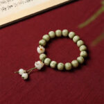 Buddha Stones Green Bodhi Seed Cat Paw Om Mani Padme Hum Engraved Wisdom Bracelet