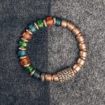 Buddha Stones Tibetan Colorful Glass Beads Copper Wealth Bracelet