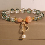 Buddha Stones Green Phantom Gourd Charm Confidence Bracelet
