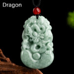 Buddha Stones Natural Green Jade 12 Chinese Zodiac Luck Prosperity Necklace Pendant