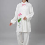 Buddha Stones Lotus Flower Leaf Pattern Tai Chi Meditation Prayer Spiritual Zen Practice Clothing Women's Set (Extra 30% Off | USE CODE: FS30)