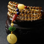 108 Mala Beads Citrine Amber PiXiu Bracelet