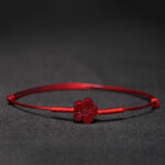 Buddha Stones Handmade Plum Blossom Four Leaf Clover PiXiu Lotus Koi Fish Cinnabar Blessing Braid Bracelet