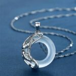 Buddha Stones Natural White Jade Koi Lucky Necklace
