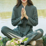 Buddha Stones Spiritual Zen Practice Yoga Meditation Prayer Clothing Cotton Linen Men's Set